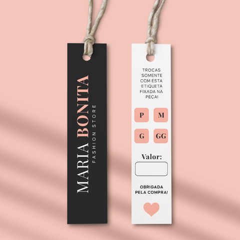Tag Palito PREMIUM + Furo 3mm - frente e verso